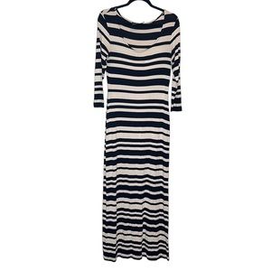 1232-CYNTHIA ROWLEY Black and Cream Maxi Dress